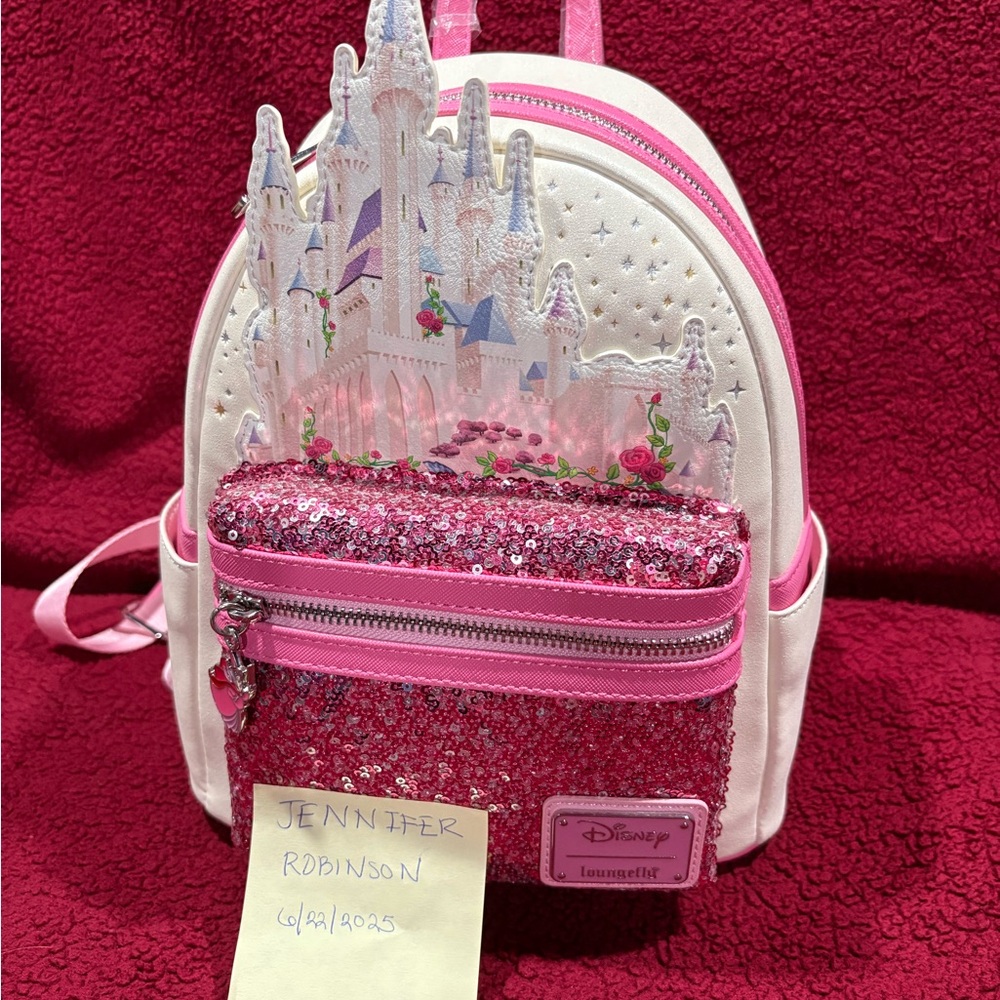 BNWT Disney Loungefly Sleeping Beauty Sequin Castle